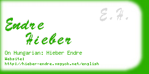 endre hieber business card